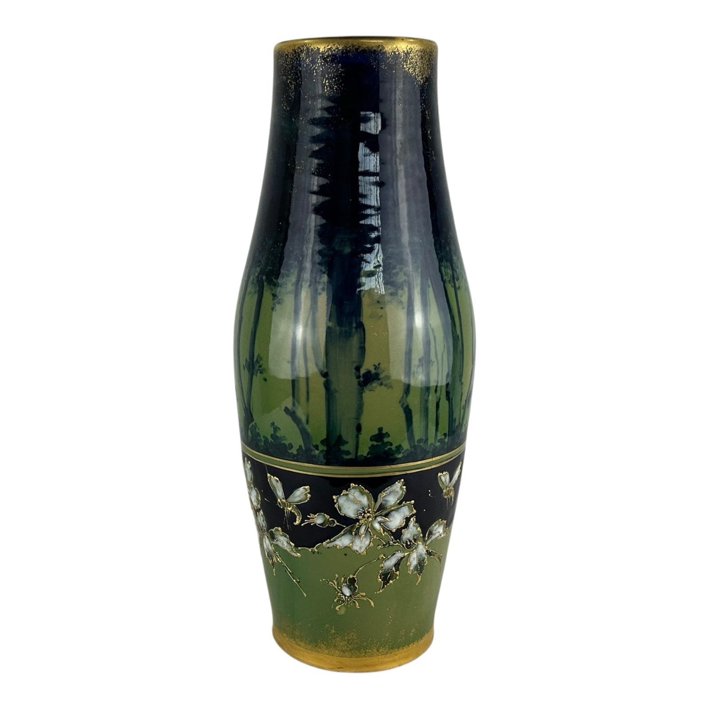 Antique Turn Teplitz Amphora Vase (42cm) – Bohemia, Woodland & Floral Design