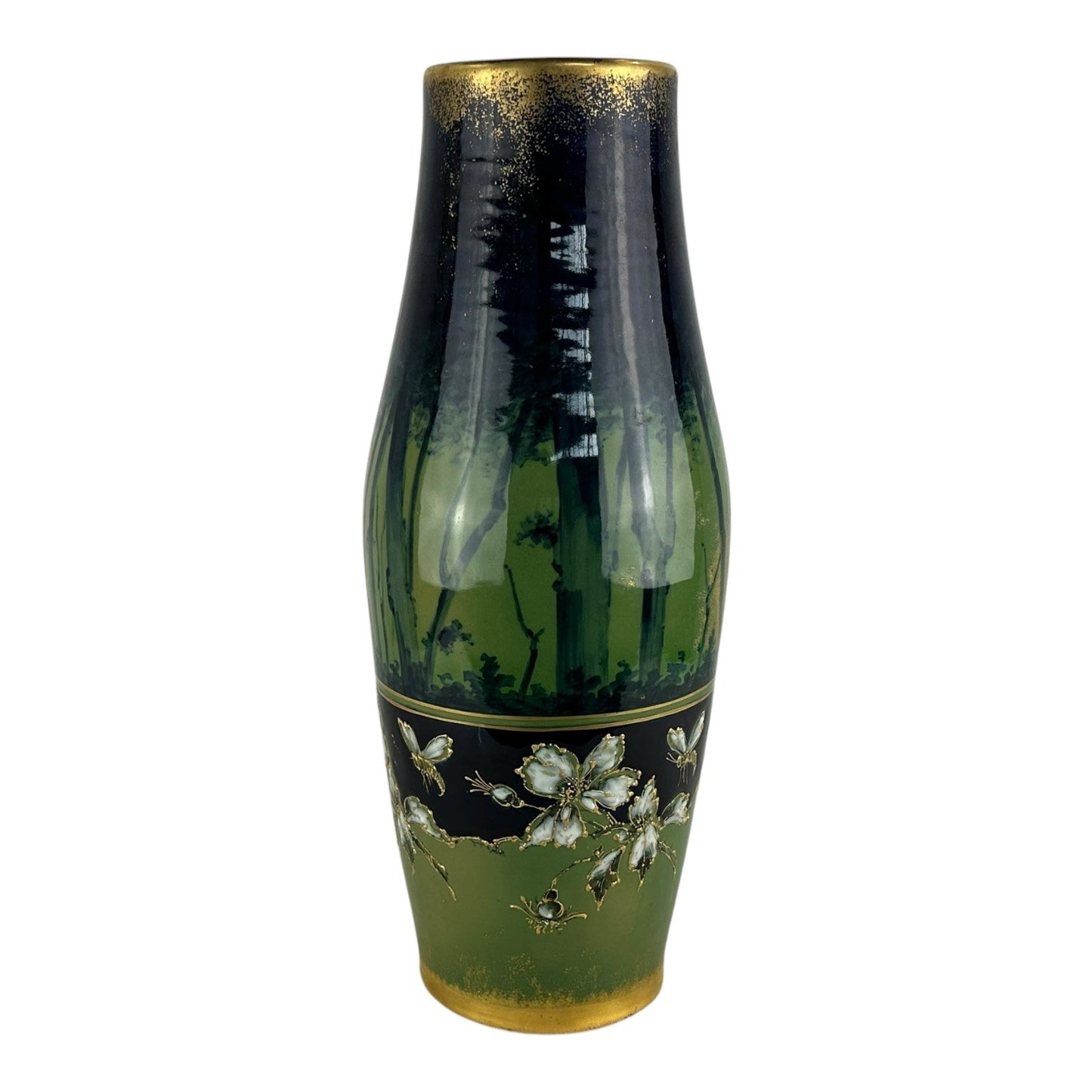 Antique Turn Teplitz Amphora Vase (42cm) – Bohemia, Woodland & Floral Design