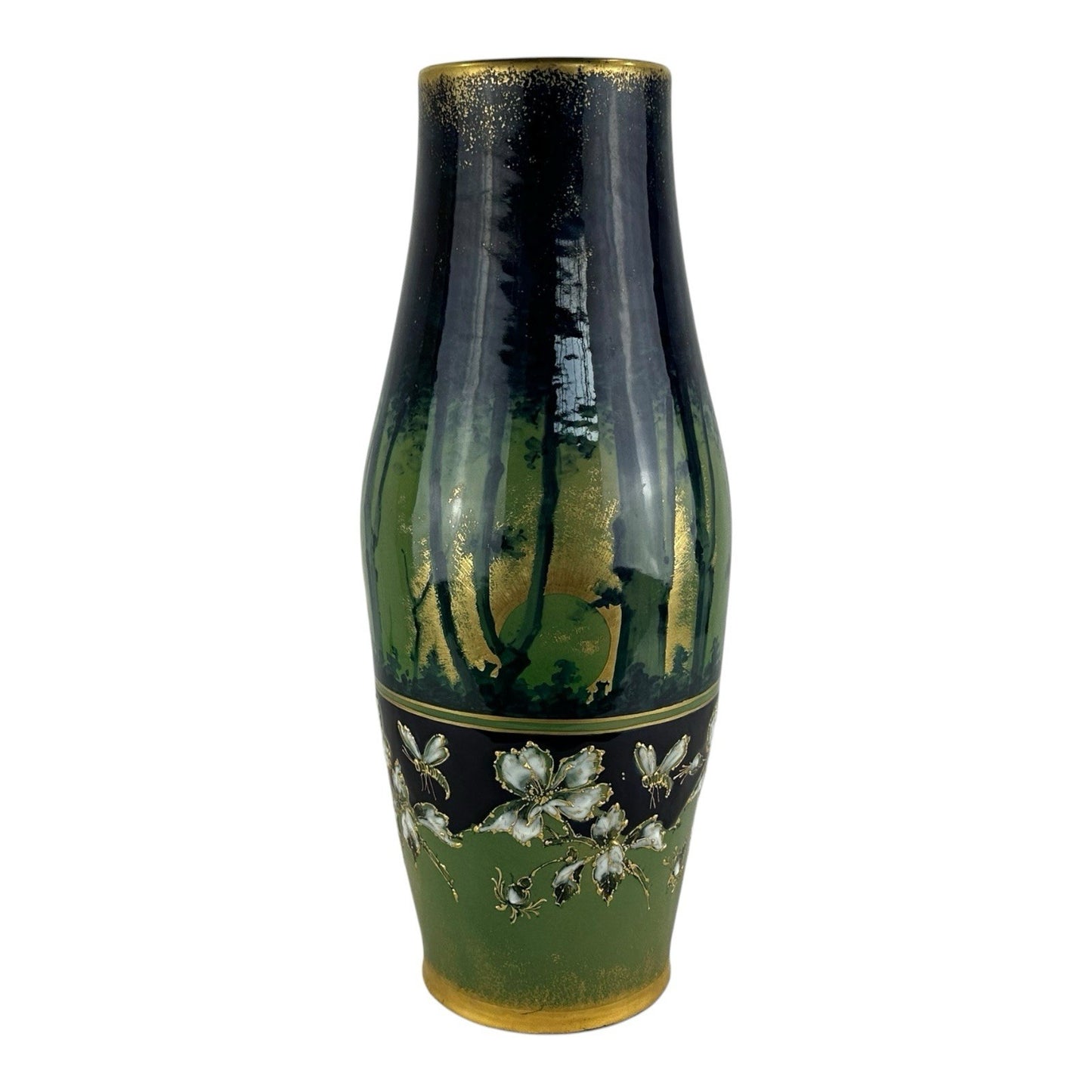 Antique Turn Teplitz Amphora Vase (42cm) – Bohemia, Woodland & Floral Design