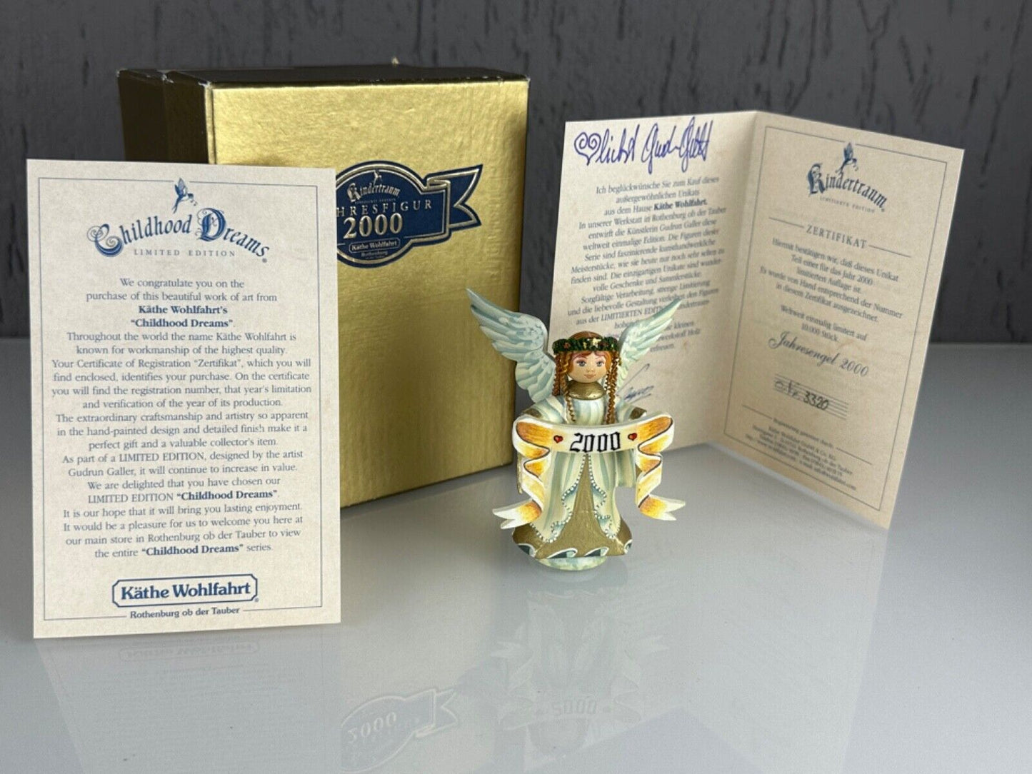 Kathe Wohlfahrt Jahresengel Annual Angel 2000 Limited Edition No.3320/10K