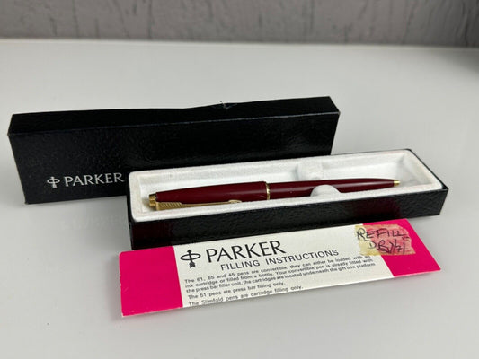 Parker Ballpoint Pen Vintage in Original Box Red Gold